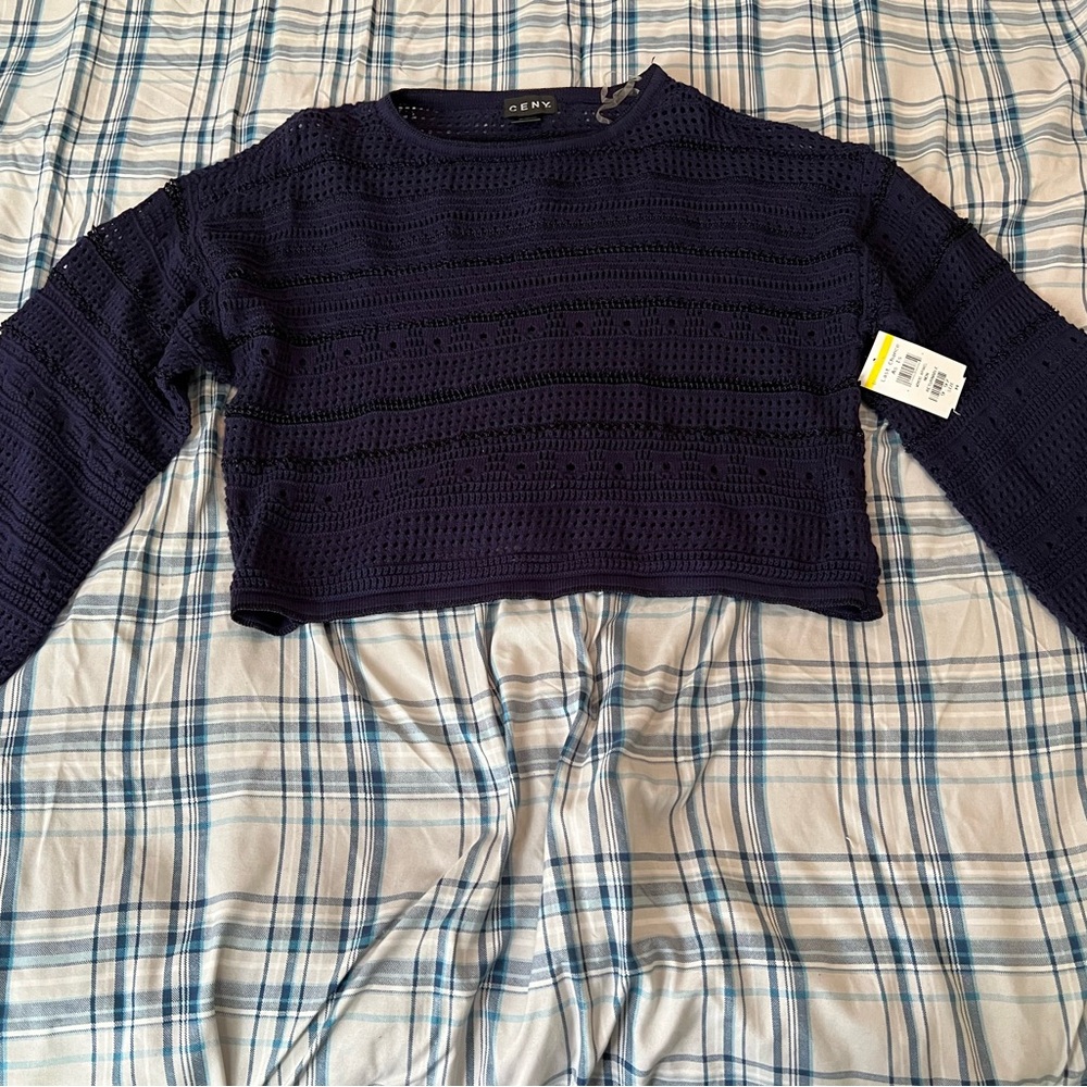 NWT CENY Cropped Textured Sweater XL